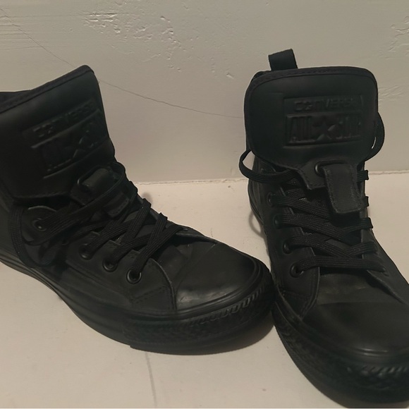 Converse All Black High-Tops - Picture 2 of 3
